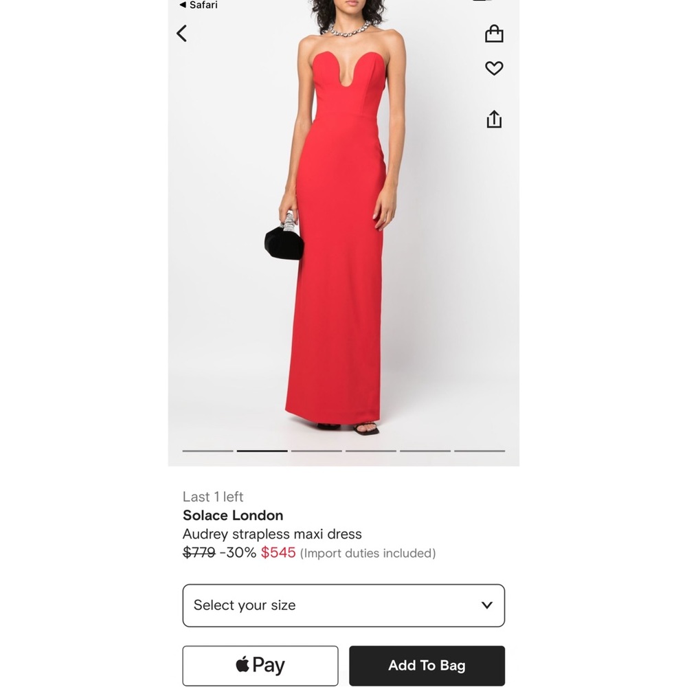 BRAND NEW Solace London Audrey Maxi Dress in Red